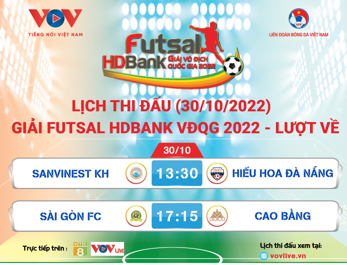 lịch thi đấu giải futsal hdbank vĐqg 2022 hôm nay 30 10 hình ảnh 1 lich thi dau giai futsal hdbank vDqg 2022 hom nay 30 10 hinh anh 1