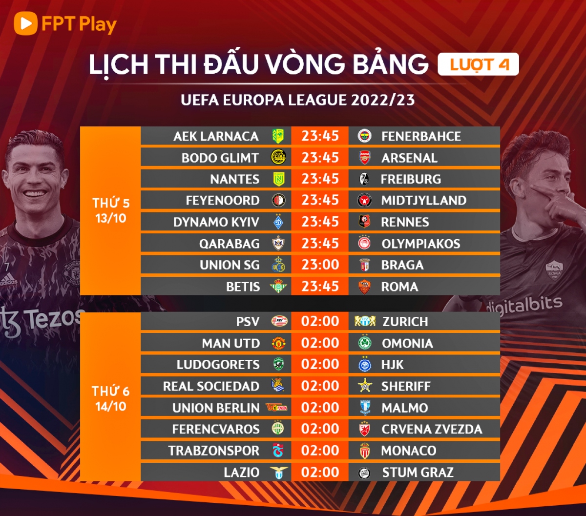 lịch thi đấu europa league lượt trận 4 cơ hội vàng của mu hình ảnh 1 lich thi dau europa league luot tran 4 co hoi vang cua mu hinh anh 1