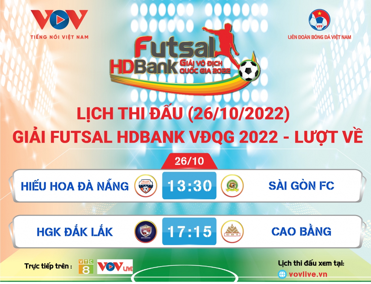 lịch thi đấu giải futsal hdbank vĐqg 2022 hôm nay 26 10 hình ảnh 1 lich thi dau giai futsal hdbank vDqg 2022 hom nay 26 10 hinh anh 1
