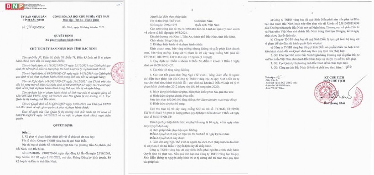 mua ban vang mieng chui , doanh nghiep o bac ninh bi xu phat 650 trieu dong hinh anh 2