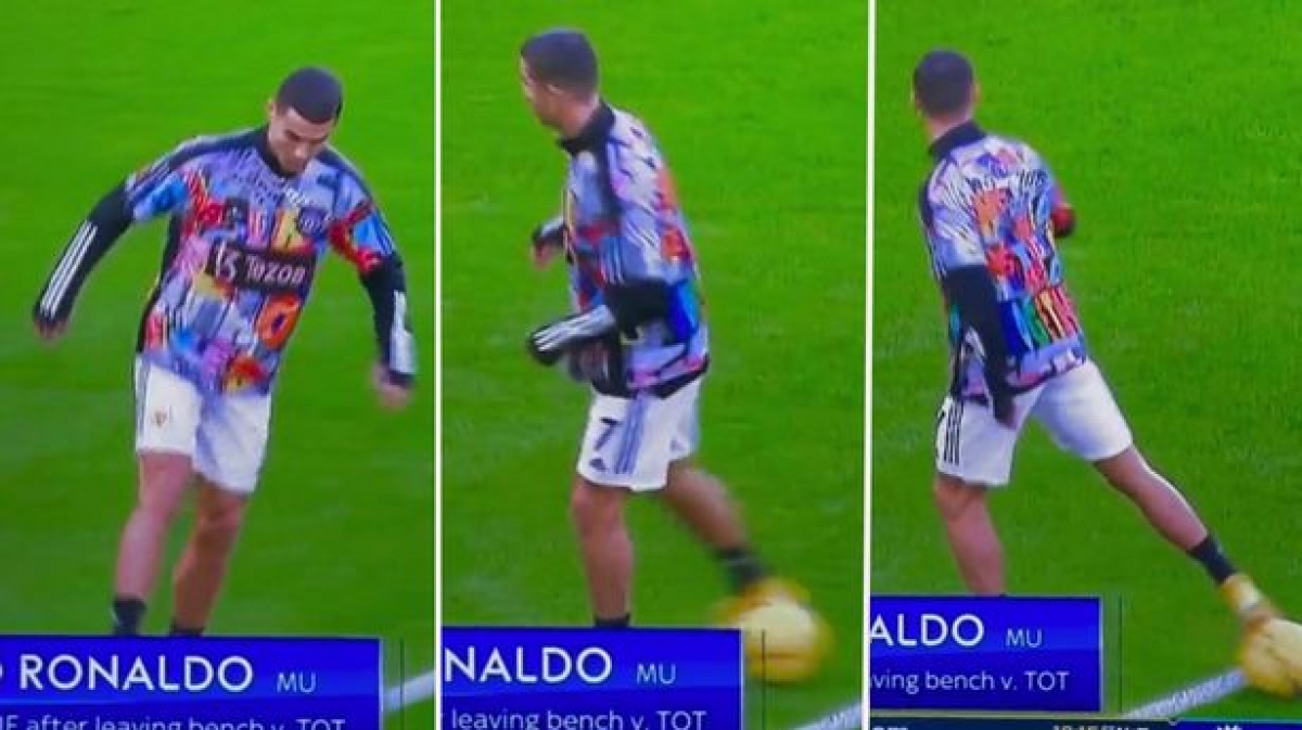 cristiano ronaldo muối mặt khi biểu diễn kỹ thuật giống antony hình ảnh 1 cristiano ronaldo muoi mat khi bieu dien ky thuat giong antony hinh anh 1