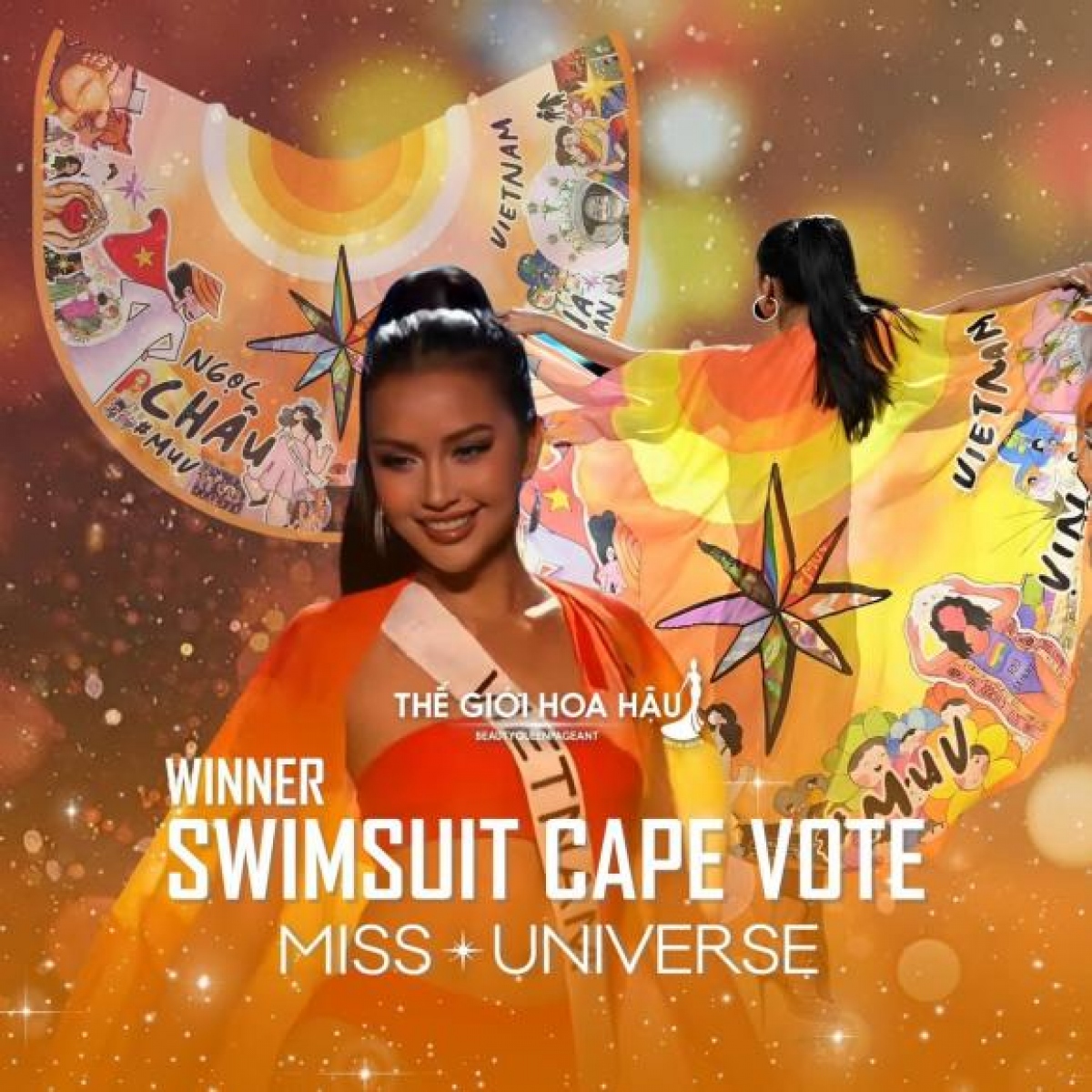 trượt top 16, ngọc châu vẫn thắng giải áo choàng đẹp nhất tại miss universe 2022 hình ảnh 1 truot top 16, ngoc chau van thang giai ao choang dep nhat tai miss universe 2022 hinh anh 1