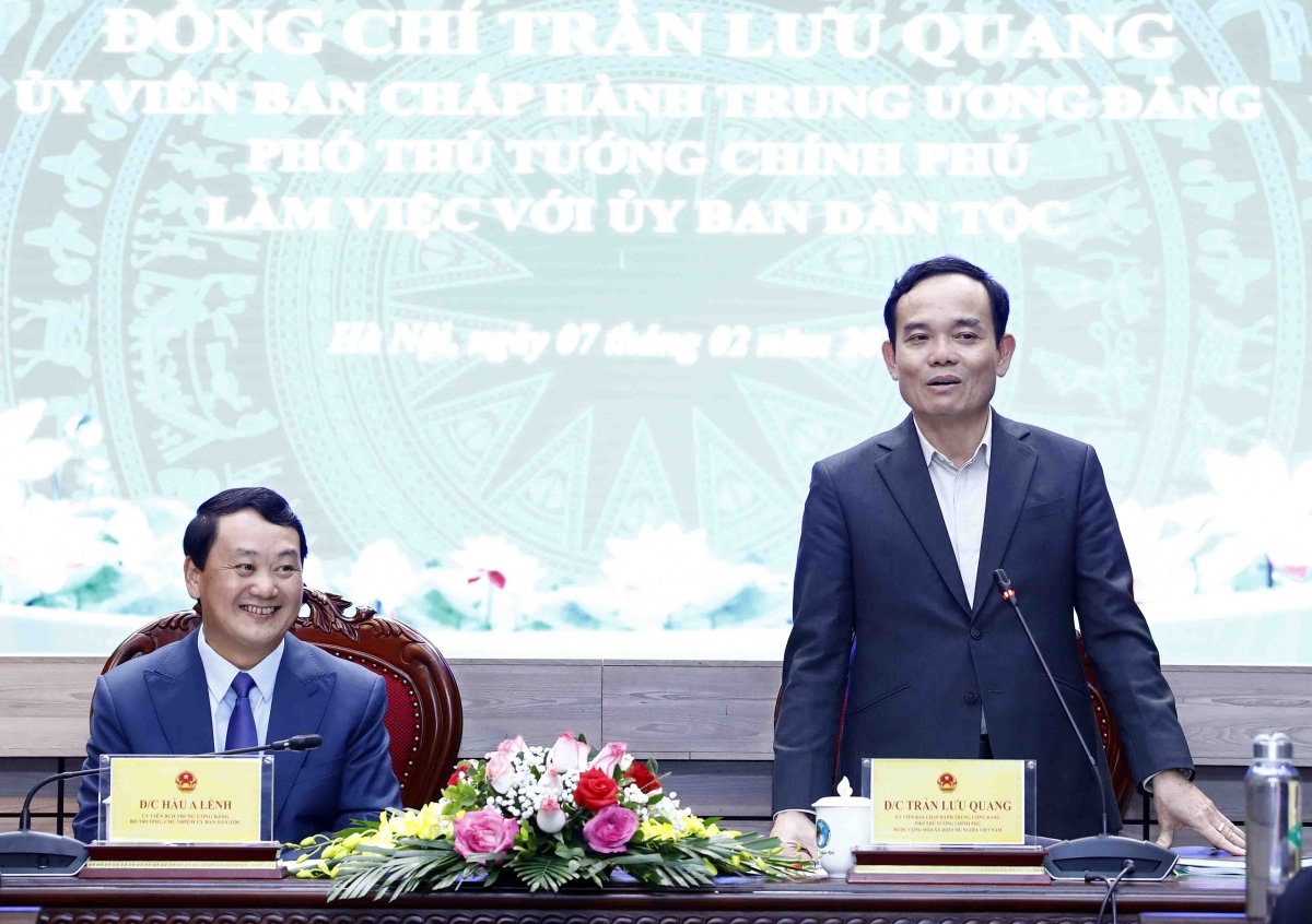 phó thủ tướng trần lưu quang làm việc với Ủy ban dân tộc hình ảnh 1 pho thu tuong tran luu quang lam viec voi Uy ban dan toc hinh anh 1