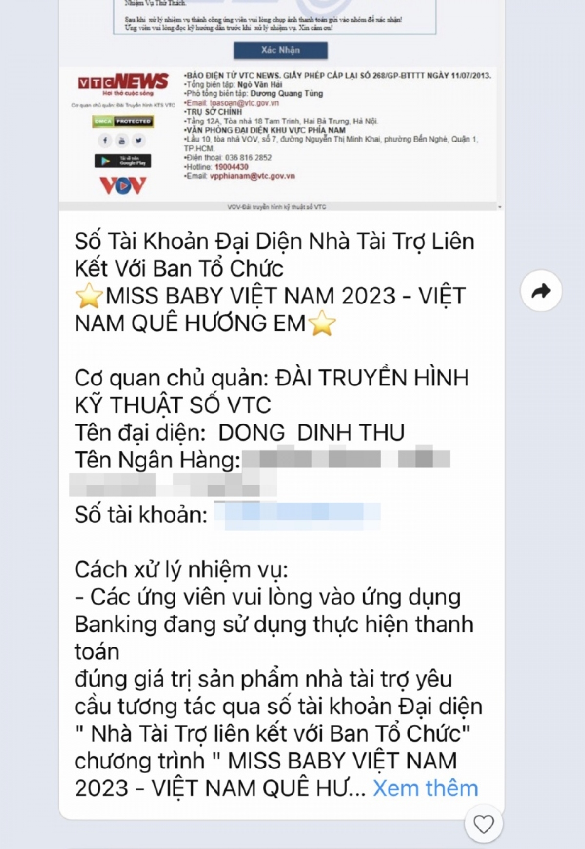 fanpage mao danh Dai vtc, bao vtc news de lua tuyen nguoi mau nhi hinh anh 3