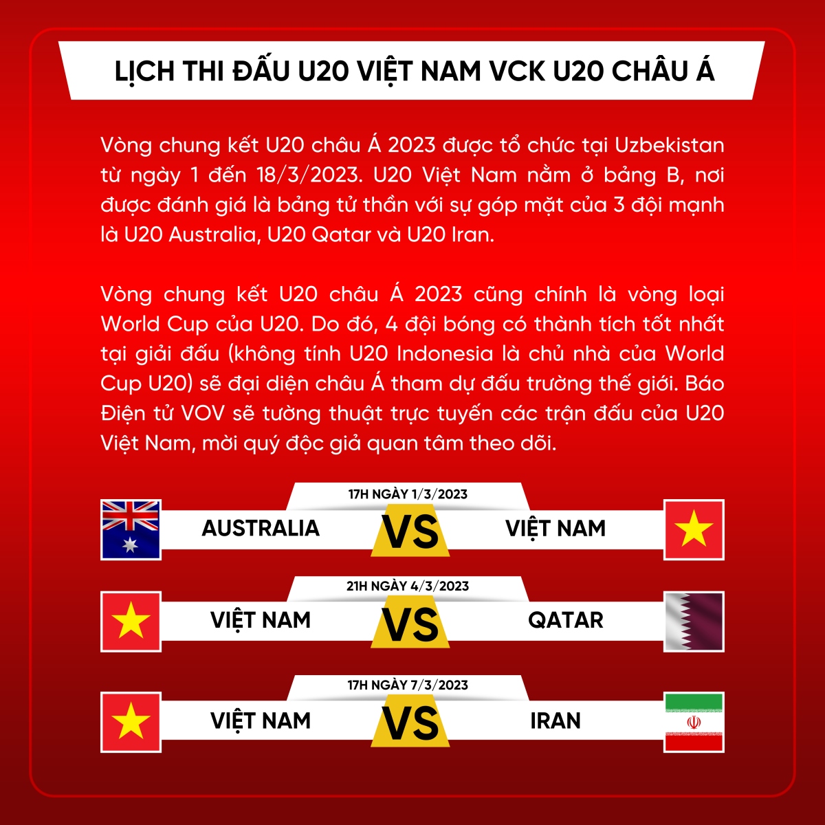 lịch thi đấu u20 việt nam tại vck u20 châu Á 2023 hình ảnh 1 lich thi dau u20 viet nam tai vck u20 chau A 2023 hinh anh 1