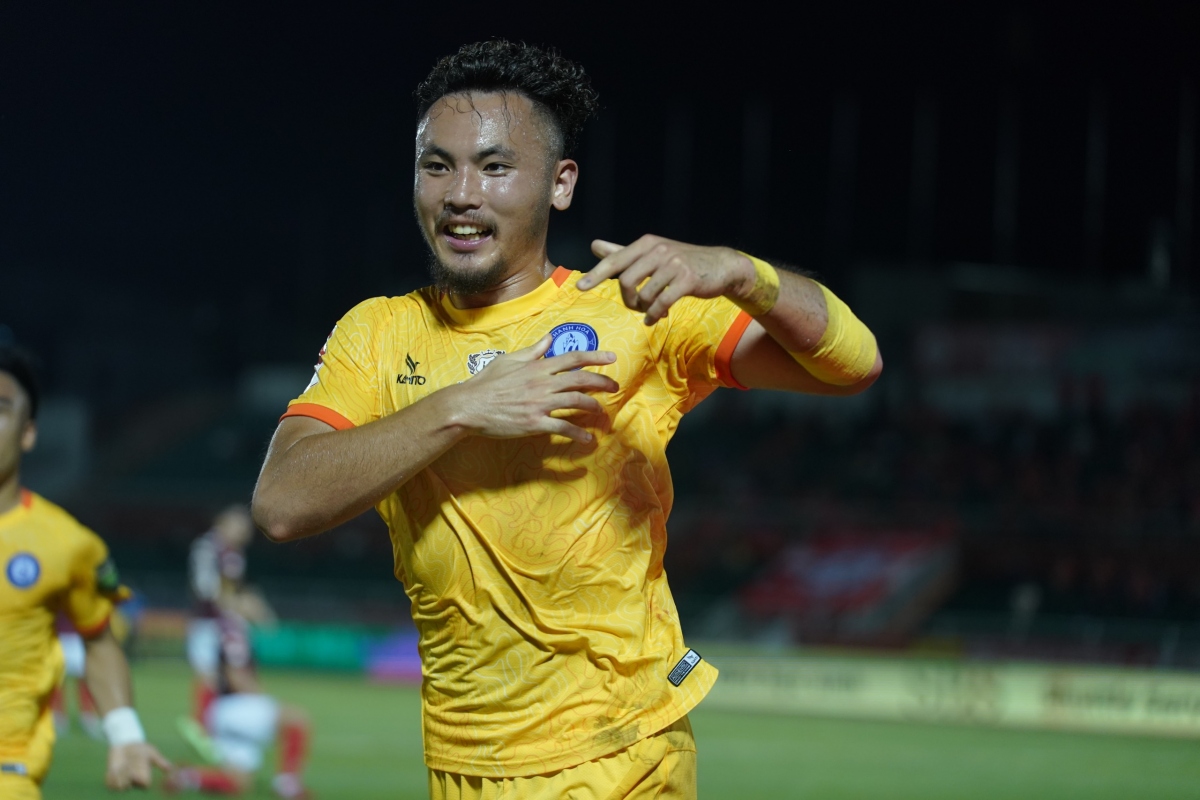 Ryan Ha khi còn khoác áo Khánh Hòa mùa giải 2023. (Ảnh: VPF). 