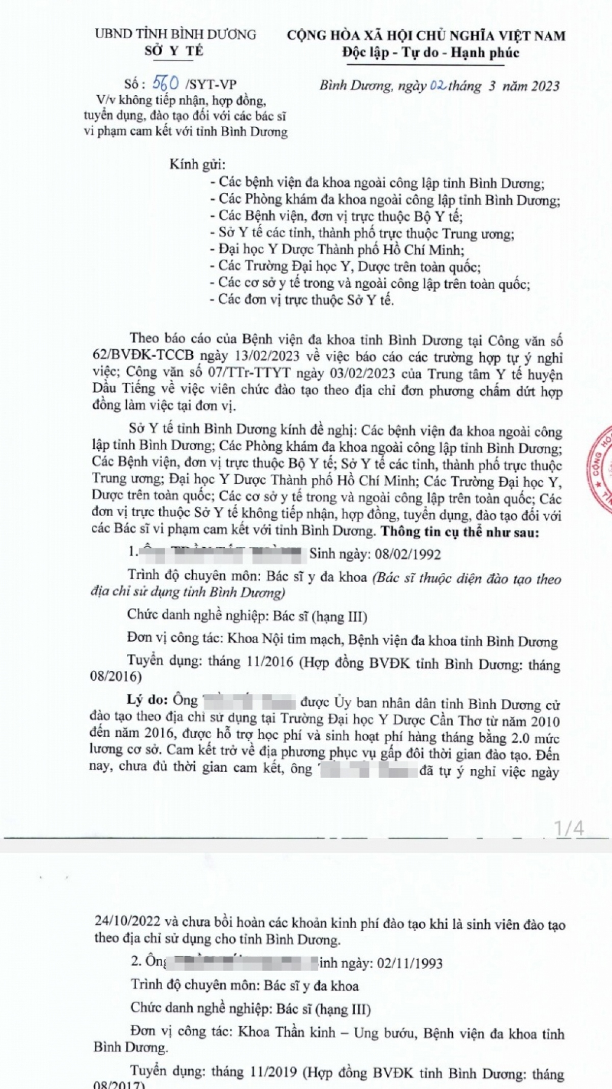 gui cong van cam cua 6 bac si so y te binh duong thua nhan lam chua dung hinh anh 2