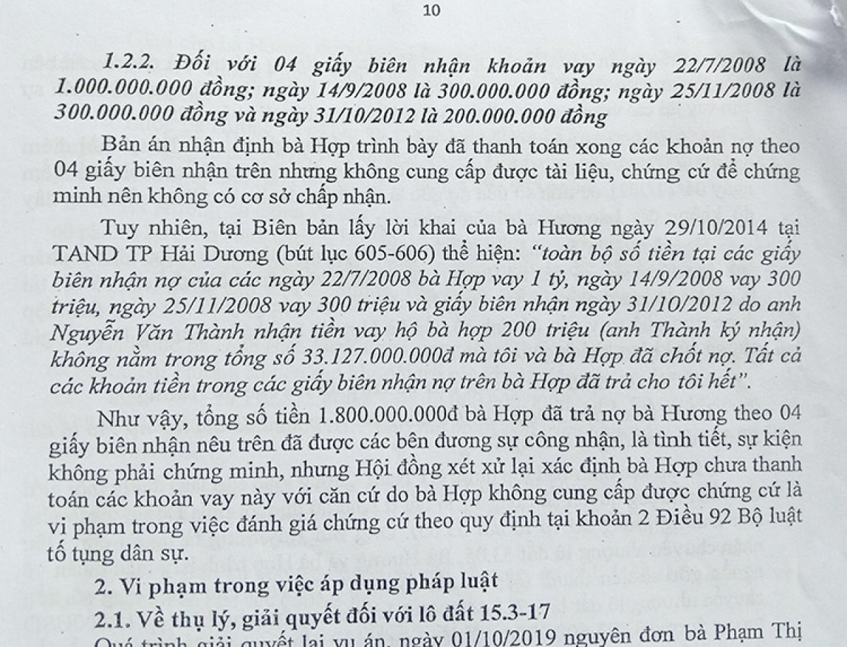 cho vay 7,5 ty doi tra hon 33 ty vi sao khong xem xet tinh tiet khong phai chung minh hinh anh 2