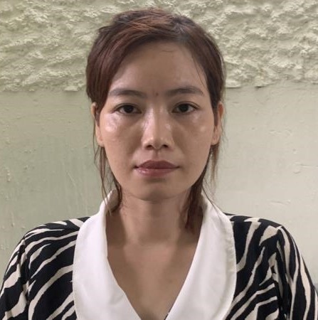 Lương Thị Ngọc Giàu tại cơ quan công an.