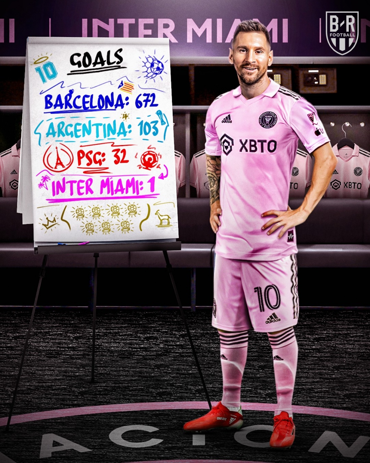 Lionel Messi ghi bàn ngay trận ra mắt Inter Miami. (Ảnh: Bleacher Reports)