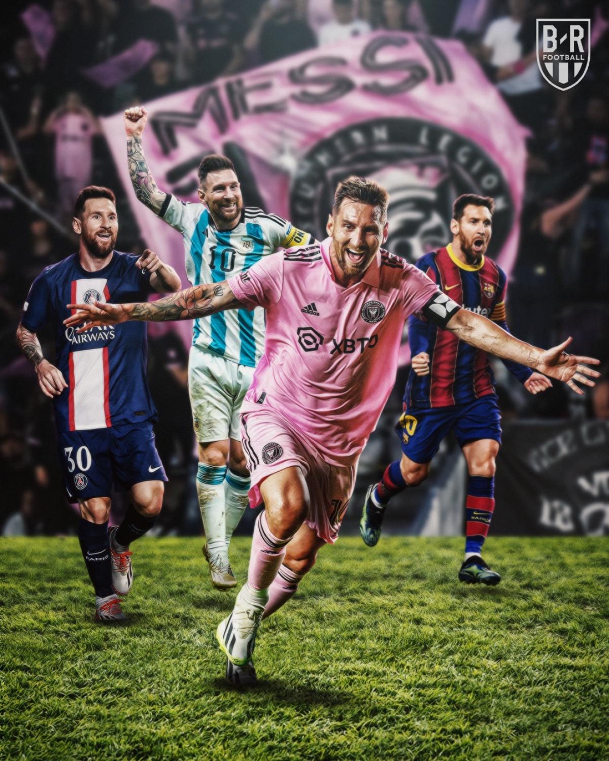 Lionel Messi ghi bàn trong mọi màu áo. (Ảnh: Bleacher Reports)