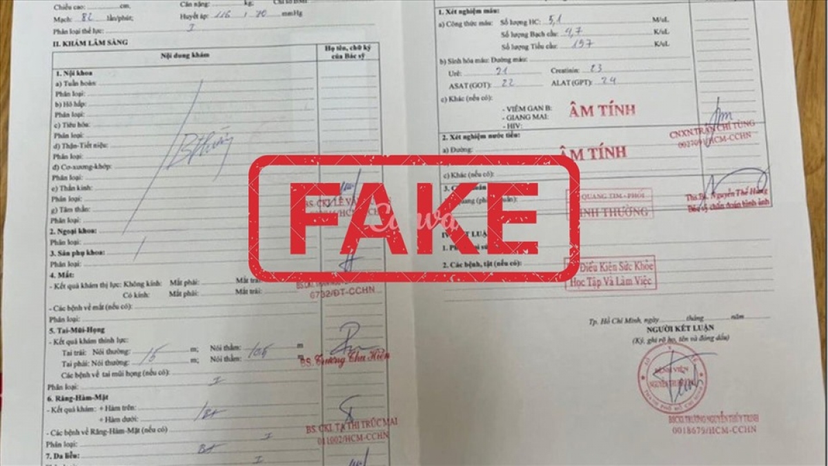 Hành vi mua bán giấy khám sức khỏe giả có thể bị khởi tố hình sự