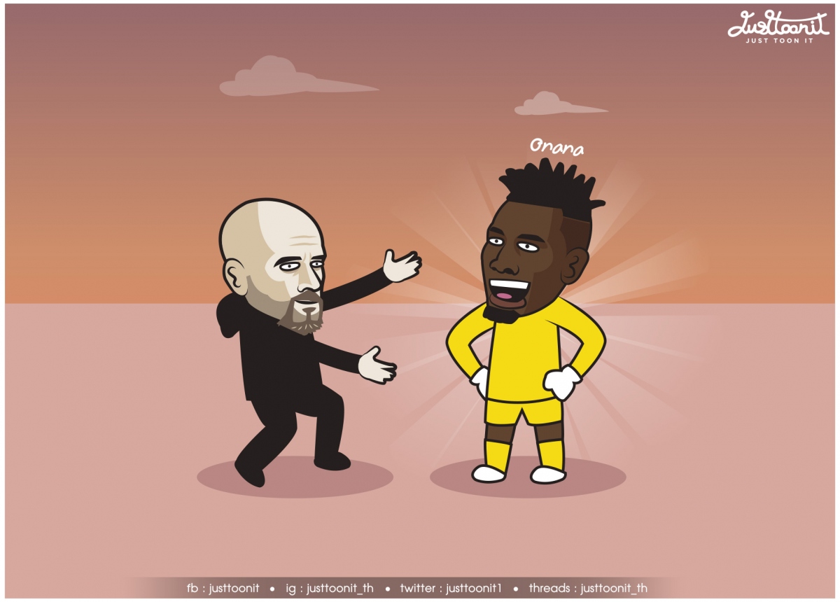 MU chính thức sở hữu thủ môn Onana. (Ảnh: Just Toonit). 
