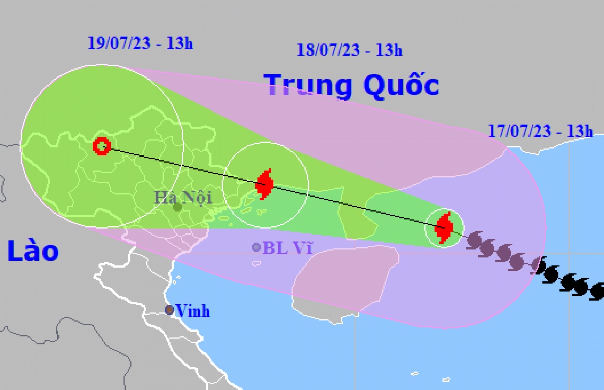 Bão số 1 đã áp sát vịnh Bắc bộ (Nguồn: nchmf)
