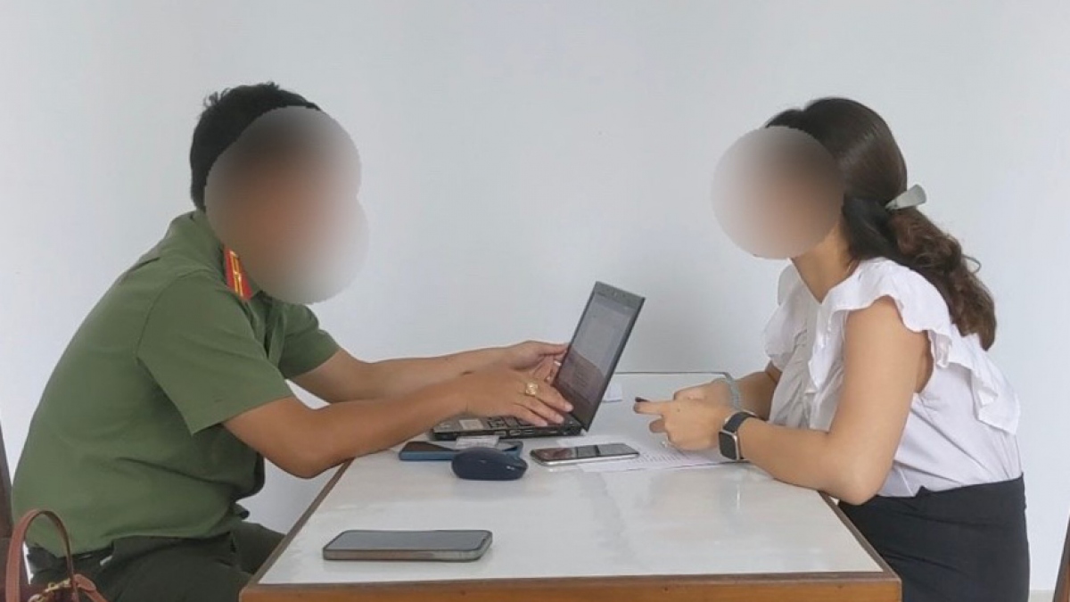 N.Q.Trang tại cơ quan công an.