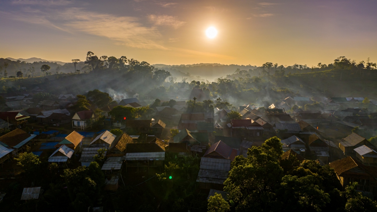 The highest point in the area stands at an elevation of 1,000 metres above sea level, earning it the nickname the heaven's gate of Binh Dinh.