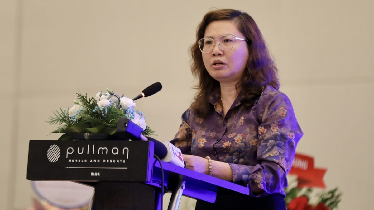 Bà Vũ Thị Chân Phương, Chủ tịch UBCK NN phát biểu tại Đối thoại tháng 7.