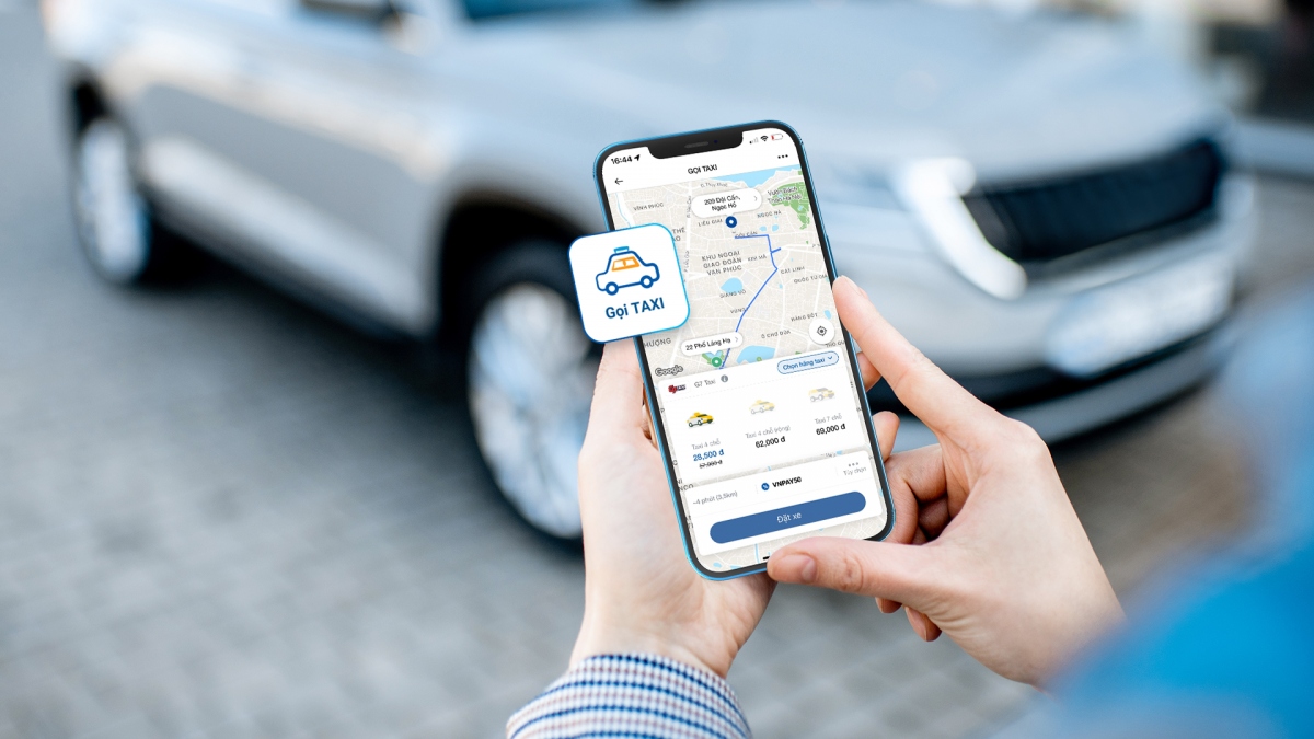Tính năng gọi taxi được tích hợp trên ví VNPAY và hầu hết ứng dụng ngân hàng