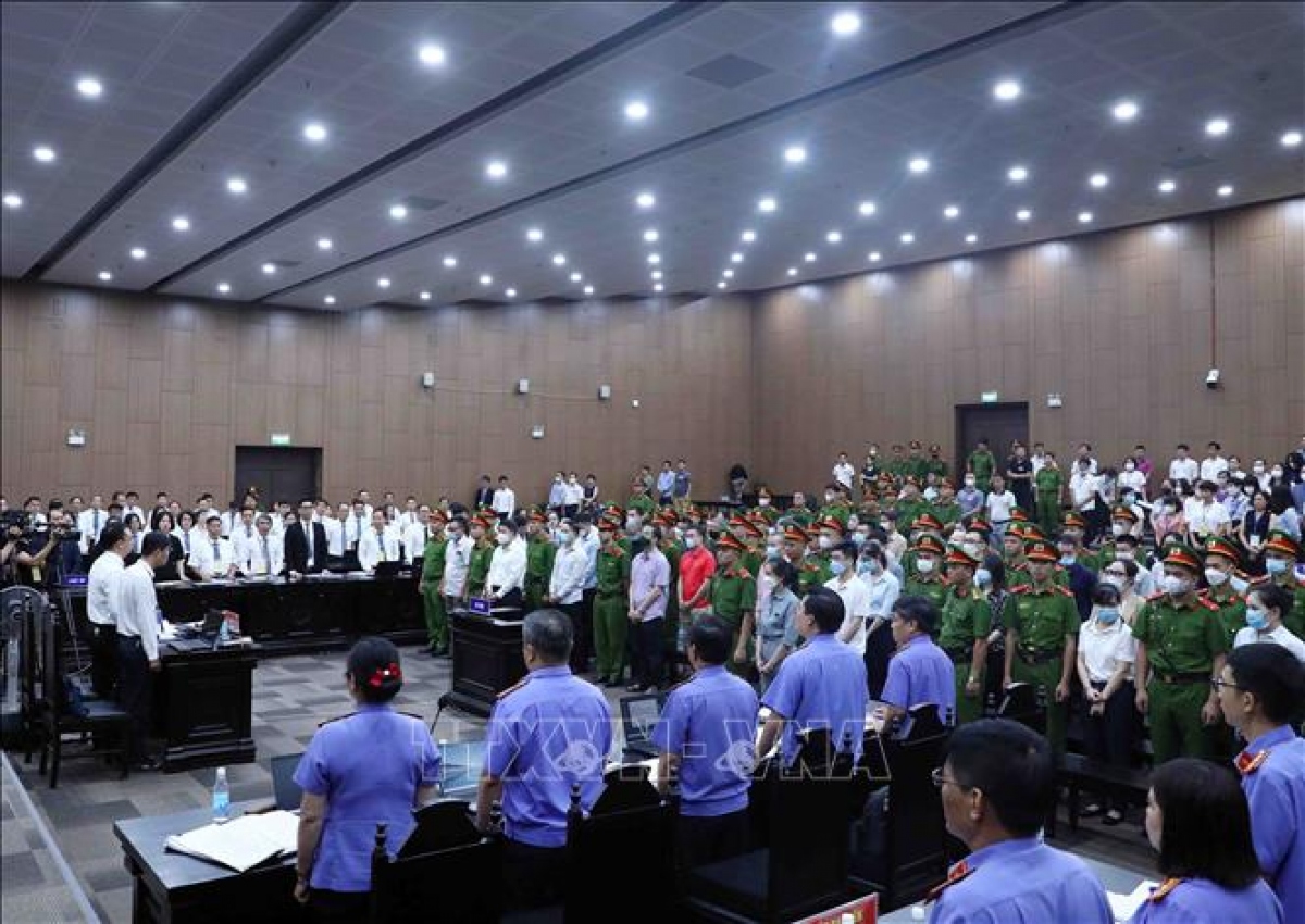 Quang cảnh phiên toà xét xử. Ảnh: Phạm Kiên/TTXVN
