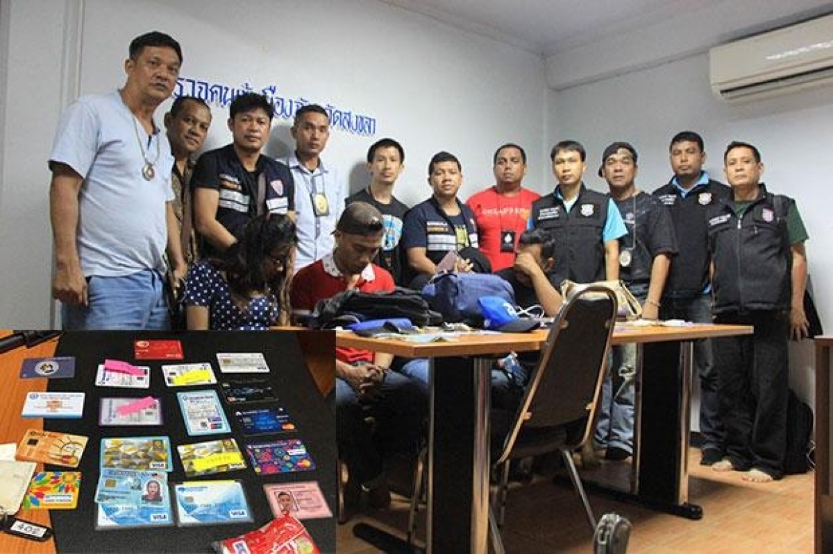 Lực lượng chức năng bắt vụ một nhóm tội phạm lừa đảo. Nguồn: Bangkokpost.