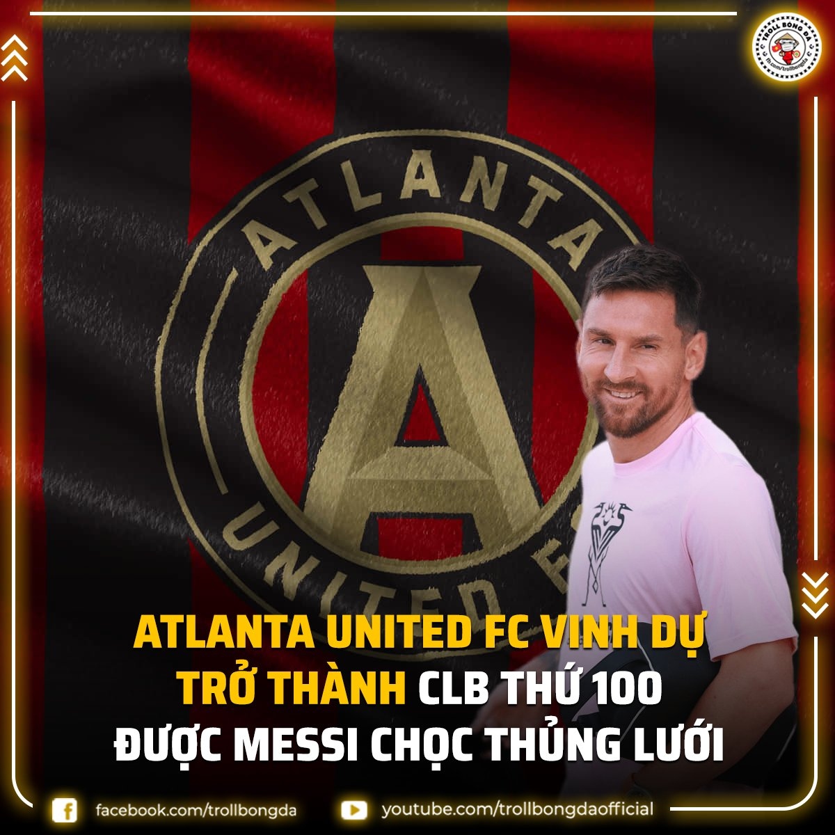 Messi lập kỷ lục ghi bàn vào lưới 100 CLB. (Ảnh: Troll Bóng đá)