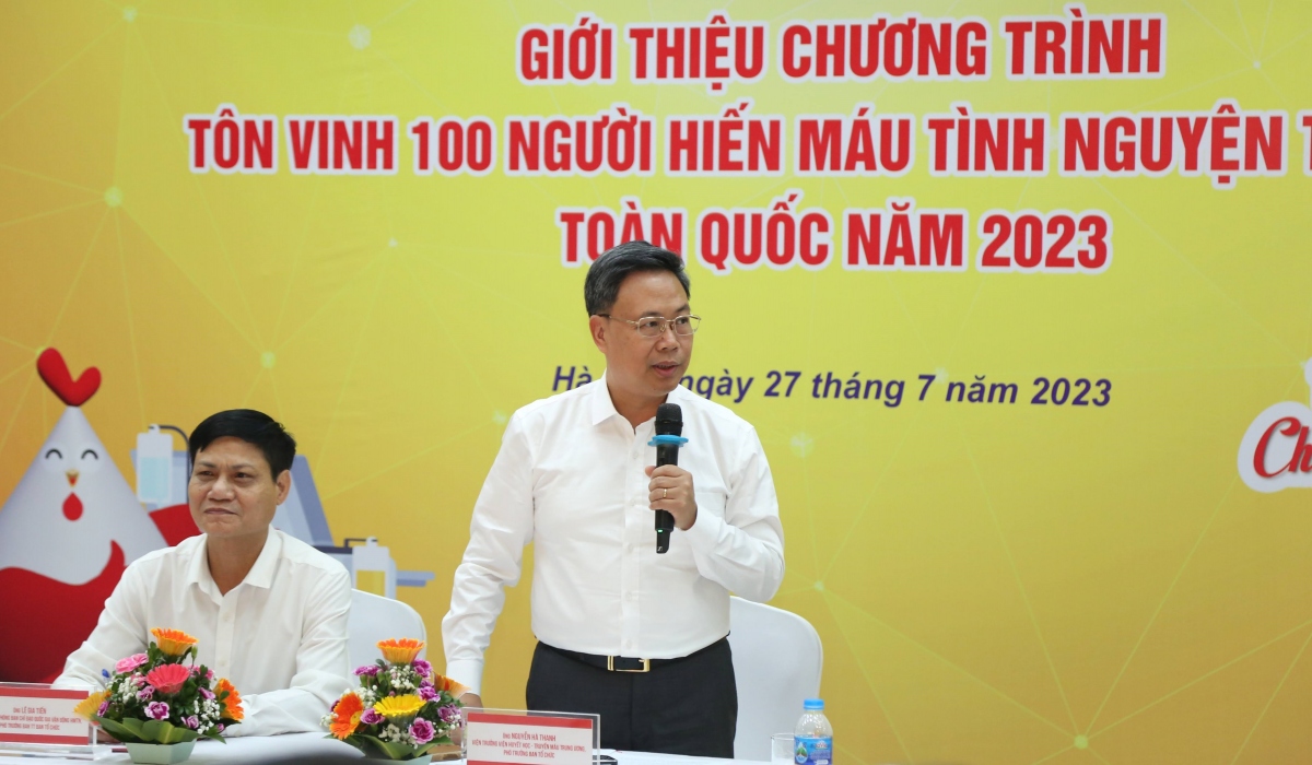 PGS.TS. Nguyễn Hà Thanh, Viện trưởng Viện Huyết học - Truyền máu Trung ương. (Ảnh: Viện Huyết học - Truyền máu Trung ương)