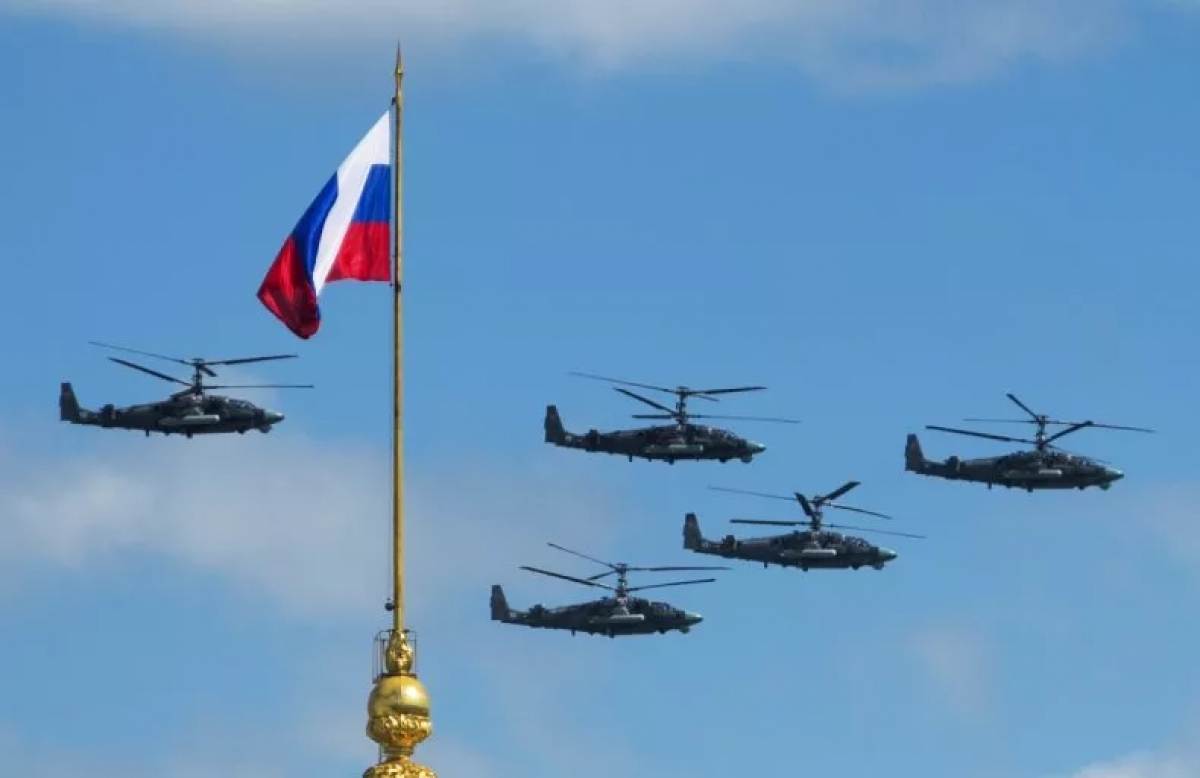 Máy bay trực thăng Kamov Ka-52 Hokum-B tại Moscow, Nga. Ảnh: RIA Novosti