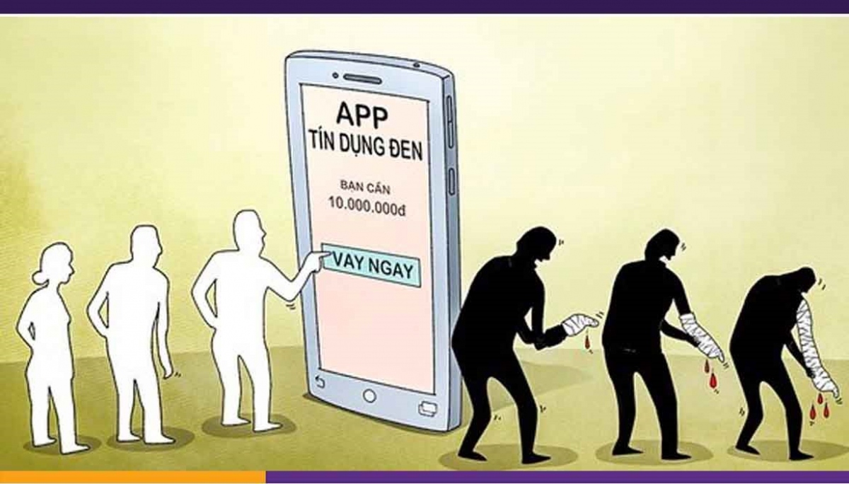 Các hình thức cho vay qua App hiện nay rất phổ biến với thủ tục dễ dàng, nhanh chóng, đặc biệt không cần thế chấp, khiến nhiều người rơi vào bẫy của tín dụng đen. Ảnh minh họa: KT