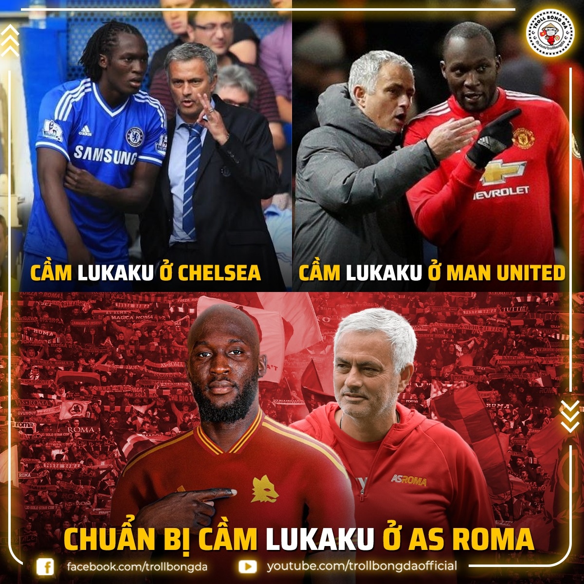 Lukaku sắp tái ngộ HLV Mourinho ở AS Roma. (Ảnh: Troll Bóng đá). 