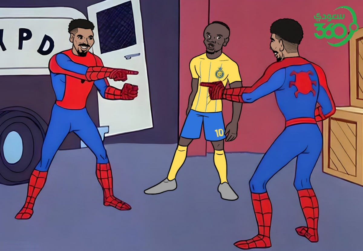 Mane sốc khi thấy cặp anh em song sinh thi đấu cho 2 CLB khác nhau ở Saudi Arabia. (Ảnh: Zezo Cartoons). 