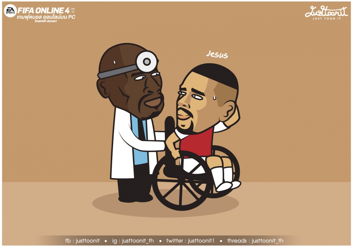 Jesus mang đến nỗi lo cho Arsenal. (Ảnh: Just Toonit). 