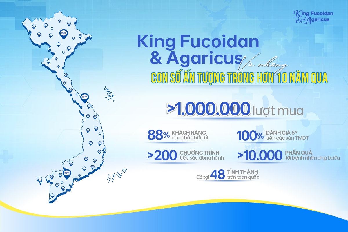 King Fucoidan &amp; Agaricus có mặt trên khắp Việt Nam để đồng hành cùng hàng trăm ngàn người bệnh ung bướu