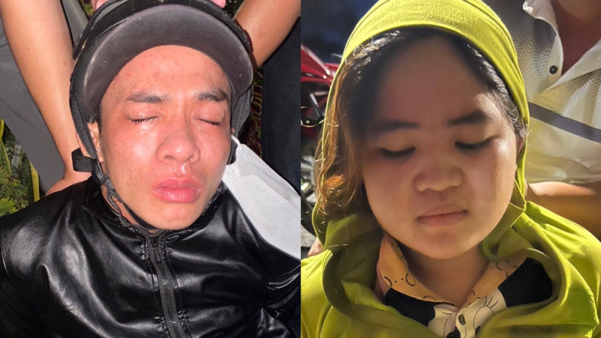 Đối tượng Lê Thị Mỹ Anh và Nguyên Thành Thông khi bị bắt giữ