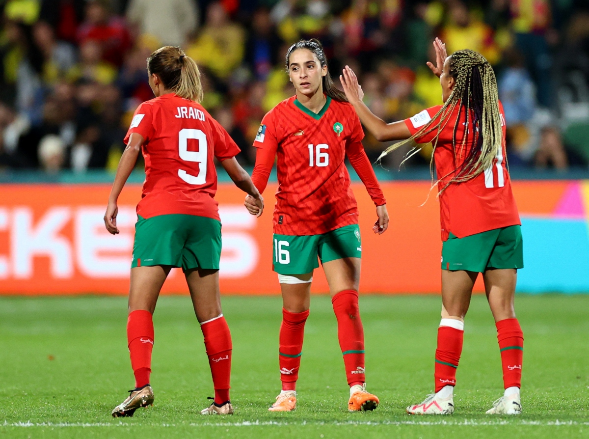 Anissa Lahmari là người hùng đưa ĐT nữ Morocco vào vòng 1/8 World Cup nữ 2023. (Ảnh: Reuters)