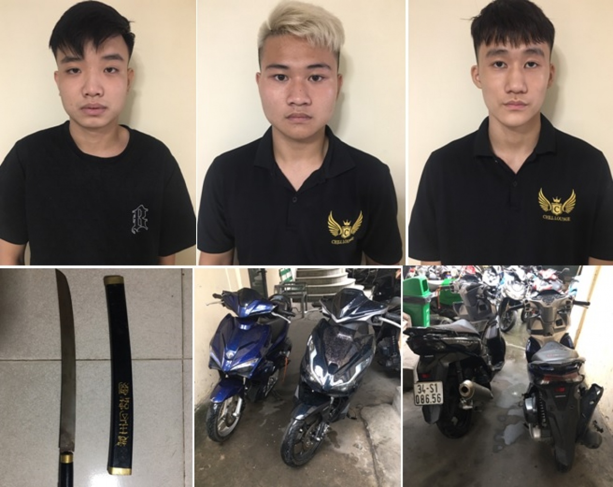 Các đối tượng Vũ Thế Anh, Nguyễn Hưng Thịnh và Trần Long Vũ cùng hung khí, phương tiện từ Quảng Ninh sang Hải Phòng gây rối.