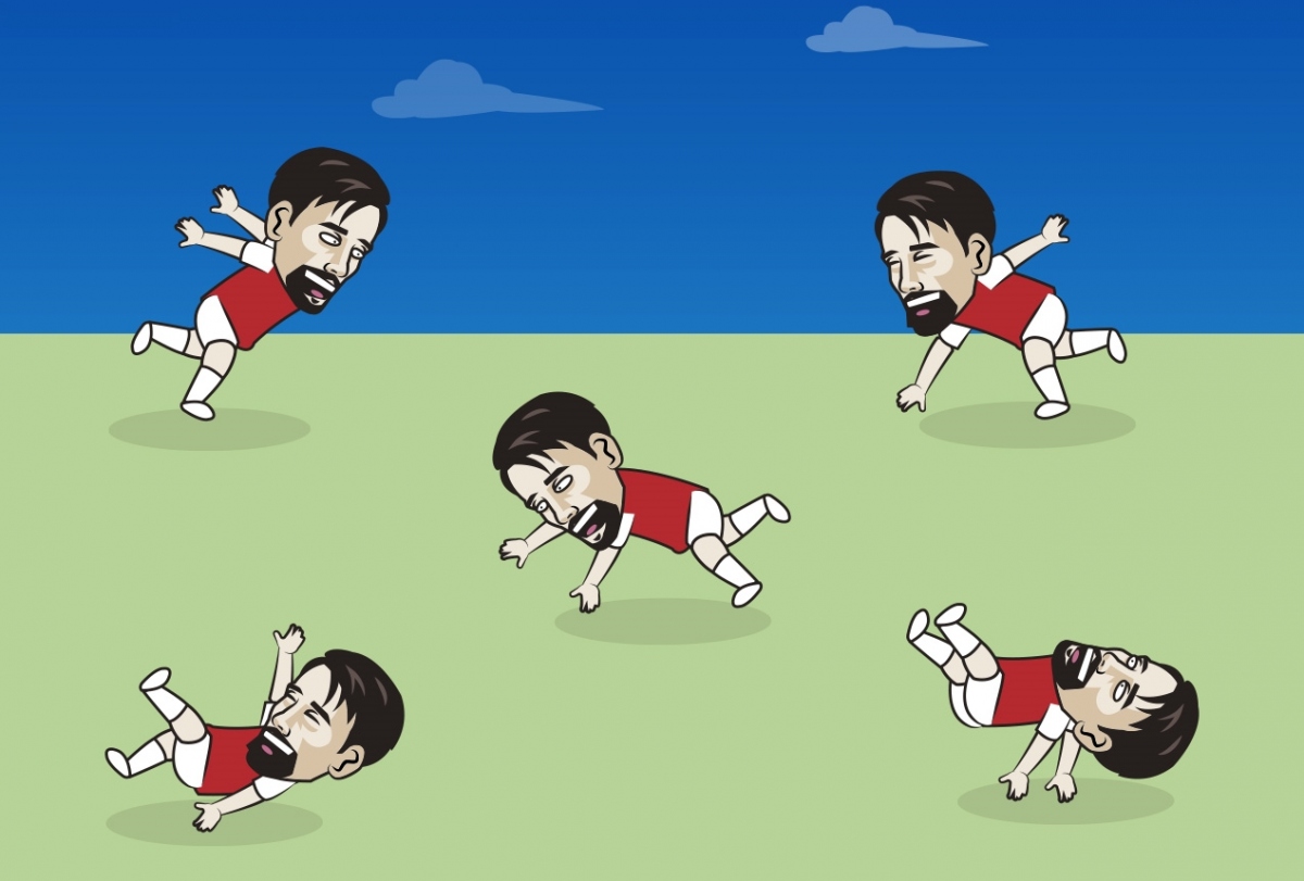 Màn trình diễn của Fabio Vieira trong trận Arsenal gặp Monaco. (Ảnh: Just Toon It)