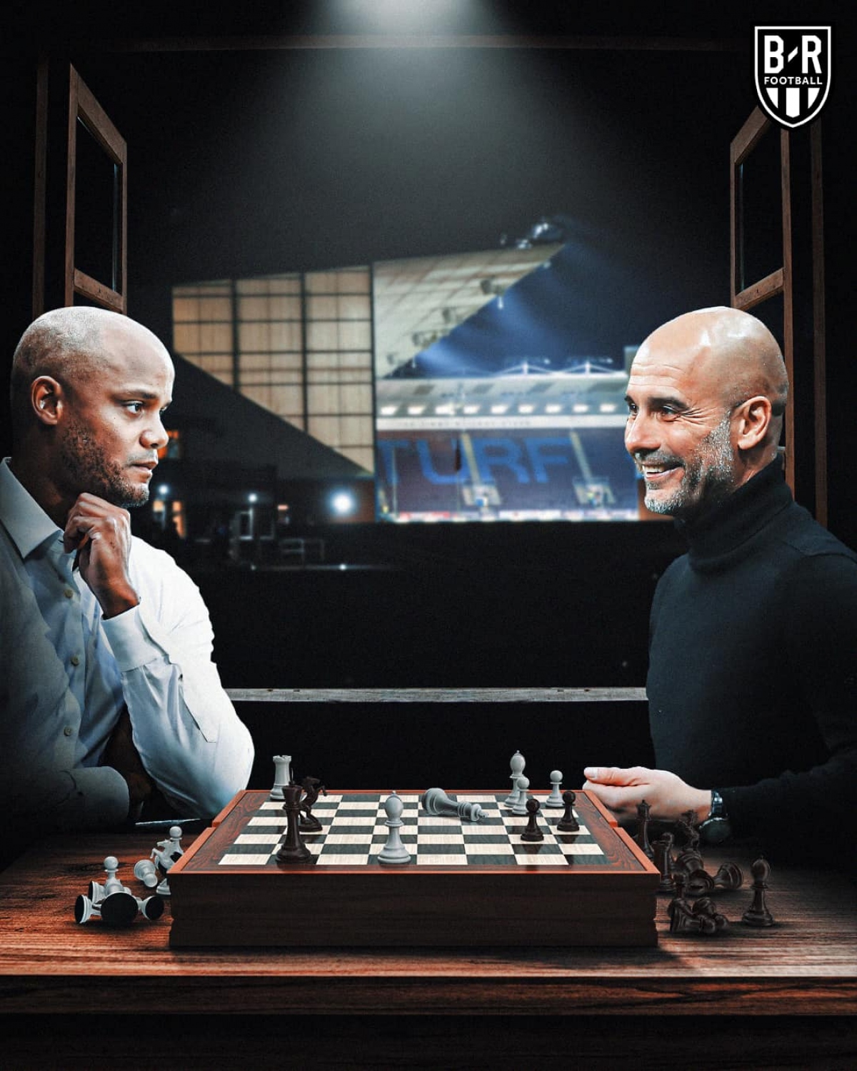 Pep Guardiola "out trình" học trò cũ Vincent Kompany. (Ảnh: Bleacher Reports)