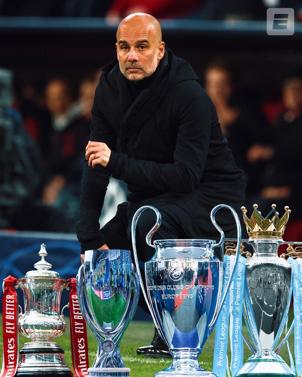 Pep Guardiola và Man City có cú ăn bốn. (Ảnh: ESPN)