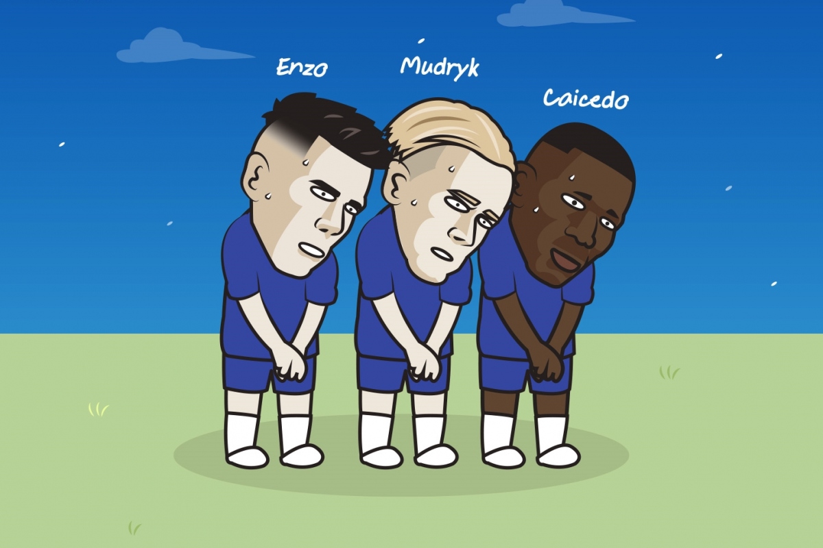 Dàn sao đắt giá của Chelsea thi nhau "tấu hài" trước West Ham. (Ảnh: Just Toon It)