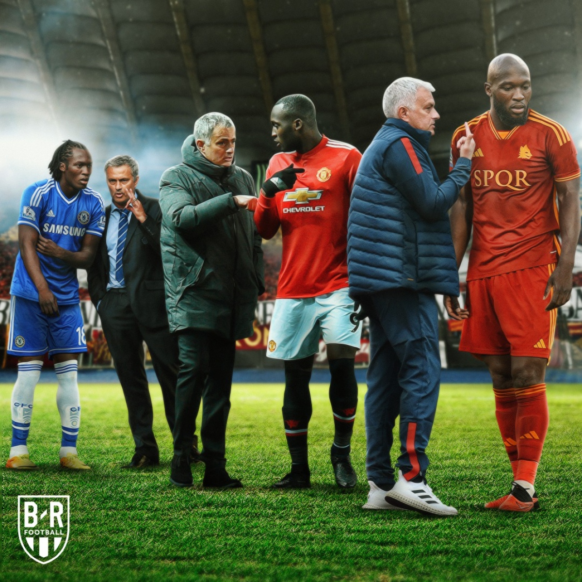 Jose Mourinho có lần thứ 3 trong sự nghiệp dẫn dắt Romelu Lukaku. (Ảnh: Bleacher Reports)