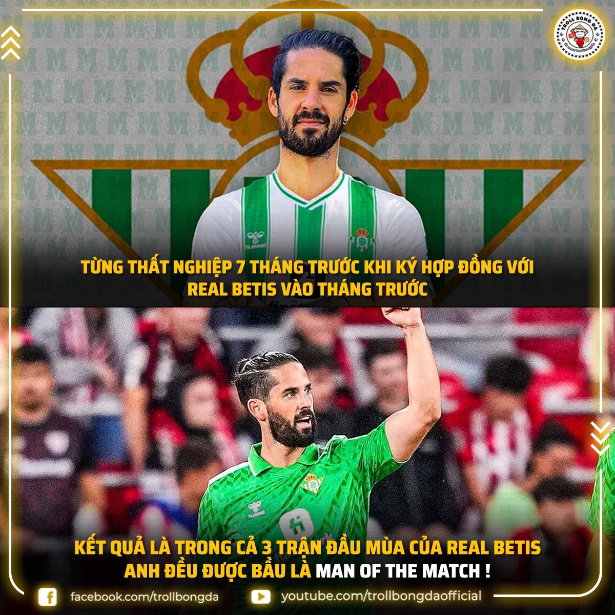 Isco trở lại, lợi hại hơn xưa. (Ảnh: Troll Bóng Đá)