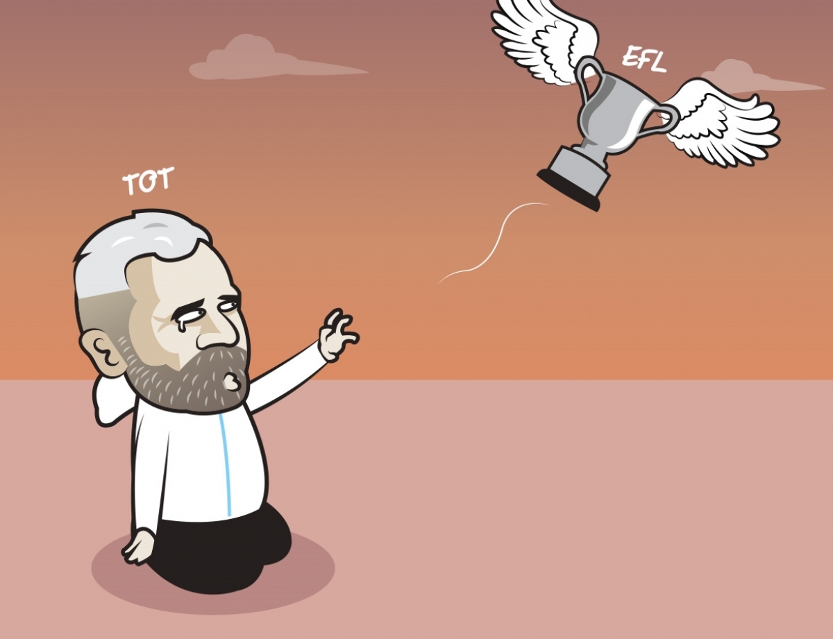 Tottenham ngậm ngùi dừng bước ở Cúp Liên đoàn Anh. (Ảnh: Just Toon It)