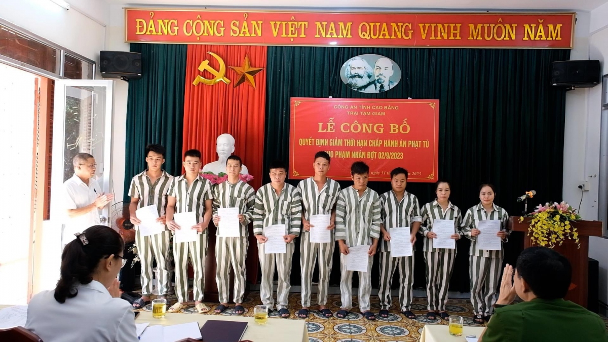 9 phạm nhân tại Cao Bằng được giảm án tù dịp 2/9