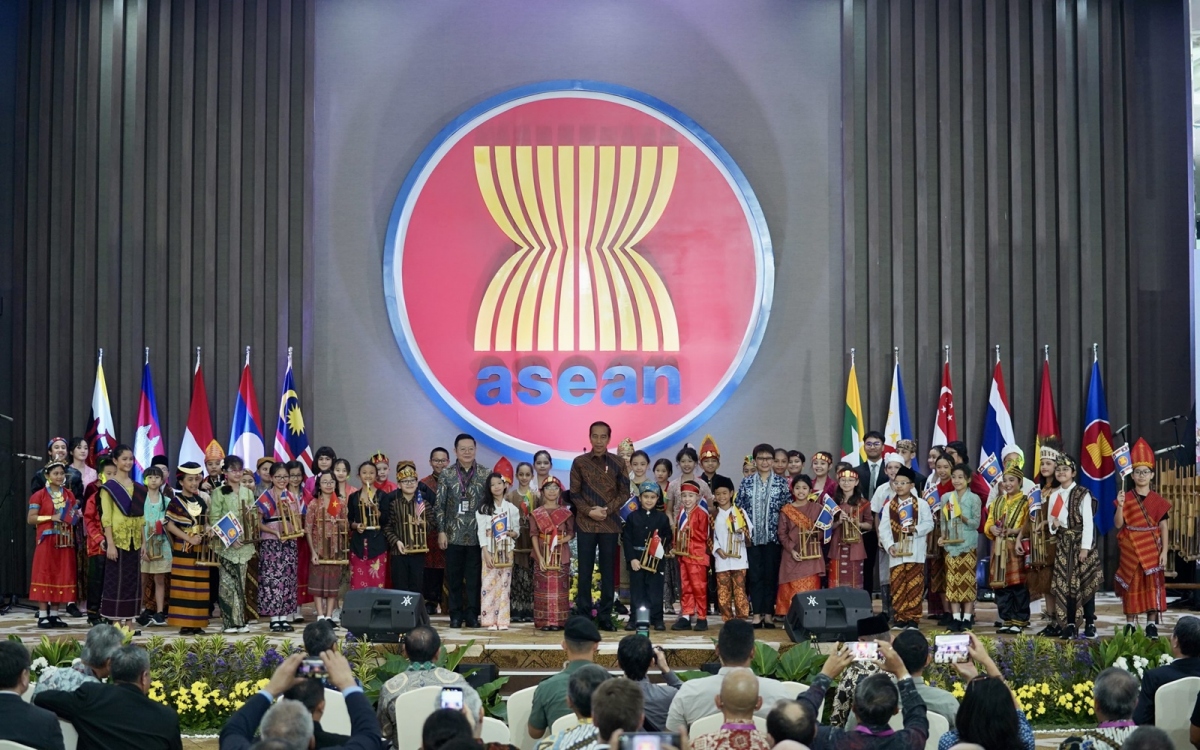ASEAN tổ chức kỷ niệm 56 năm ngày thành lập tại Trụ sở Ban thư ký ASEAN ở Jakarta. Ảnh: Ban thư ký ASEAN.