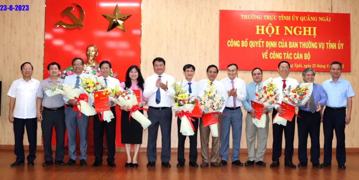 Ban Thường vụ Tỉnh ủy Quảng Ngãi điều động, bổ nhiệm nhiều cán bộ chủ chốt.