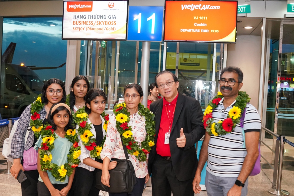 Vietjet tưng bừng khai trương đường bay thẳng kết nối TP.HCM với Kochi (Ấn Độ)