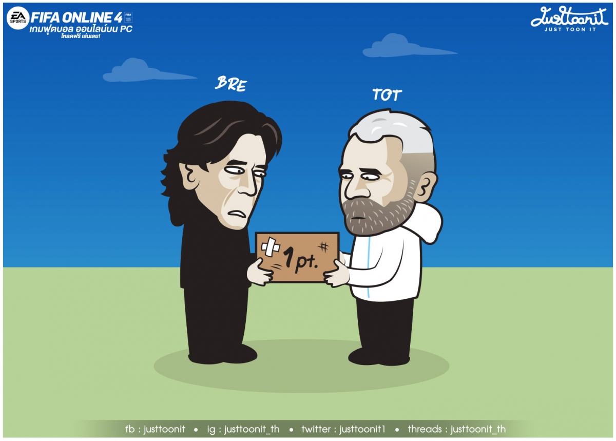 Tottenham nhọc nhằn giành 1 điểm từ Brentford. (Ảnh: Just Toonit).