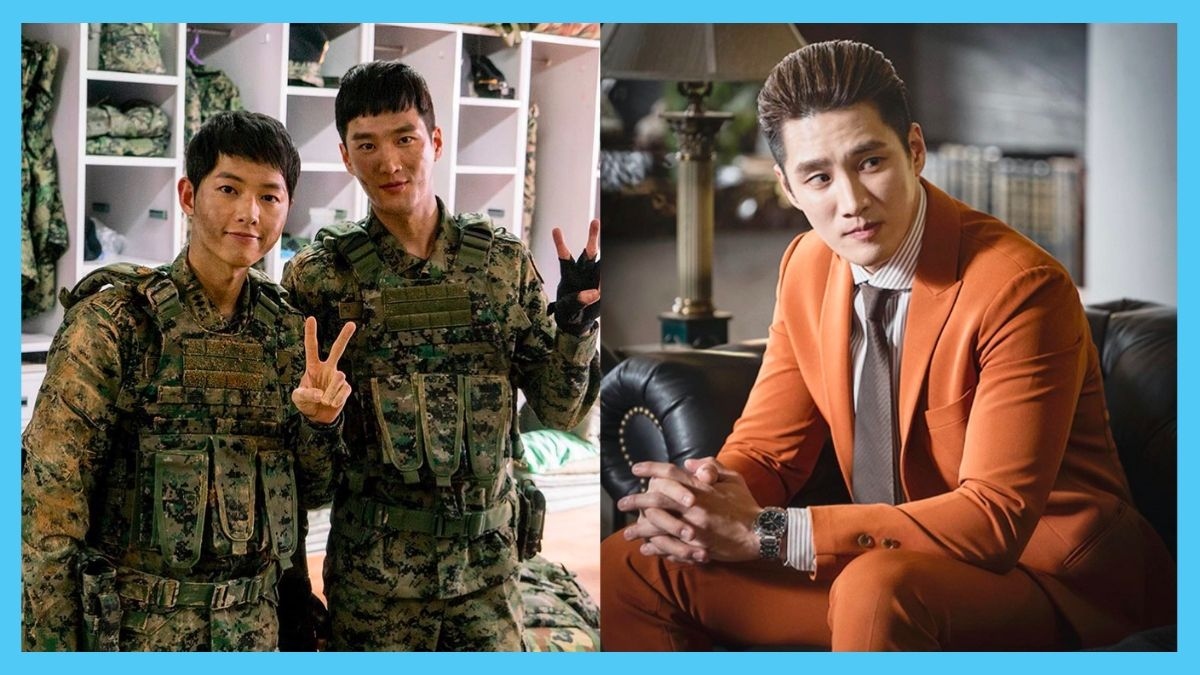 Ahn Bo Hyun và bạn diễn Song Joong Ki trong Hậu duệ mặt trời (trái). Ảnh: @bohyunahn/Instagram
