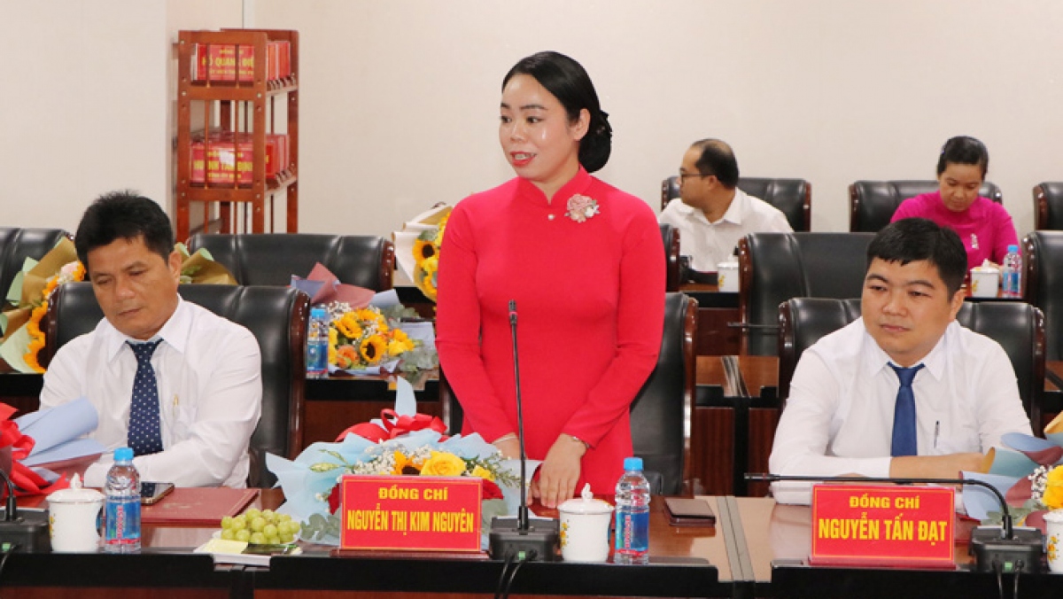 Bà Nguyễn Thị Kim Nguyên phát biểu tại hội nghị
