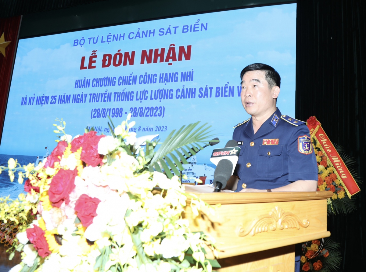 Trung tướng Bùi Quốc Oai, Chính ủy Cảnh sát biển Việt Nam phát biểu tại Lễ kỉ niệm